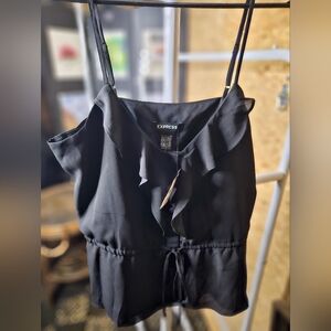 Express ruffle front camisole top Black Size XS NWT